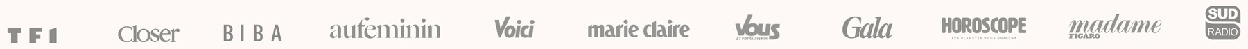 Médias ayant présenté ou cité Mon Avenir Voyance : TF1, Closer, BIBA, aufeminin, Voici, Marie Claire, Vous, Gala, Horoscope, Madame Figaro et Sud Radio